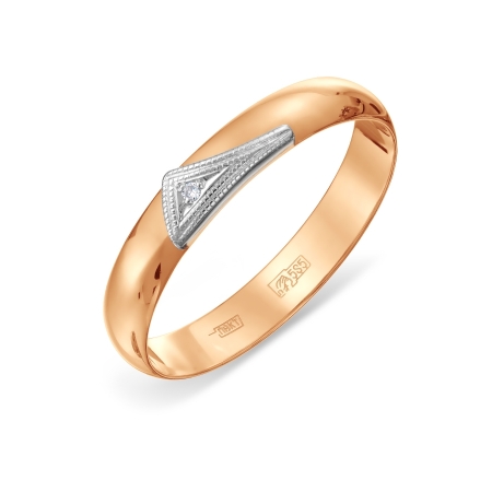 Т13101035 золотое кольцо обручальное с бриллиантом