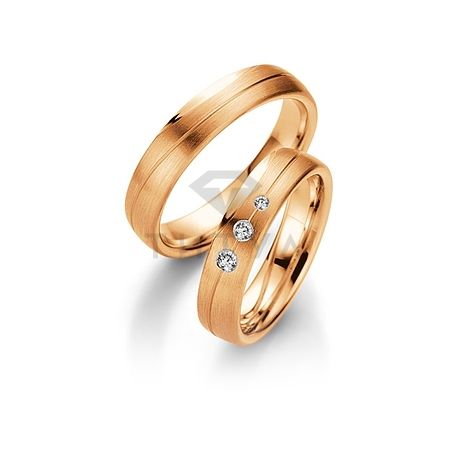 Т-28229 золотые парные обручальные кольца (ширина 5 мм.) (цена за пару)