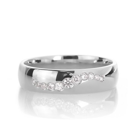 Т301016117 кольцо из белого золота обручальное с бриллиантами