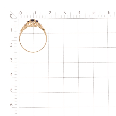 Т141018102 золотое кольцо с сапфирами и бриллиантами