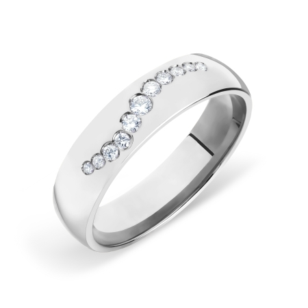 Т301016117 кольцо из белого золота обручальное с бриллиантами
