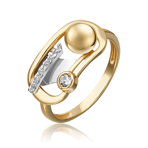 Кольцо из комбинированного золота с топазом