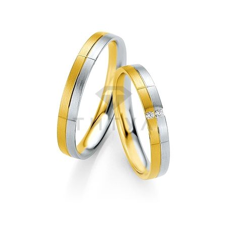 Т-27131 золотые парные обручальные кольца (ширина 3 мм.) (цена за пару)