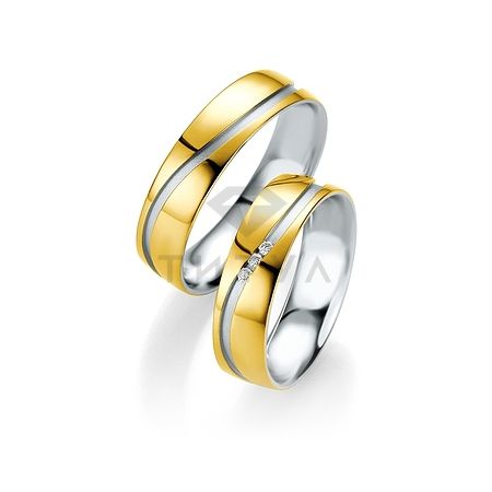 Т-28686 золотые парные обручальные кольца (ширина 6 мм.) (цена за пару)