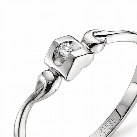 Т301011598 кольцо из белого золота с бриллиантом
