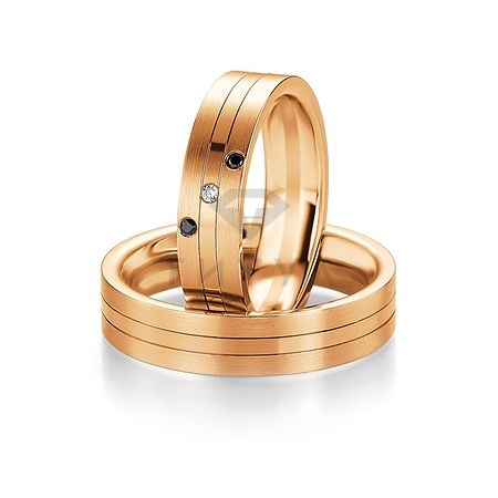 Т-28500 золотые парные обручальные кольца (ширина 5 мм.) (цена за пару)