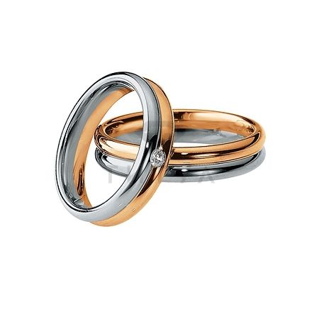 Т-27730 золотые парные обручальные кольца (ширина 5 мм.) (цена за пару)