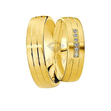 Т-28630 золотые парные обручальные кольца (ширина 6 мм.) (цена за пару)