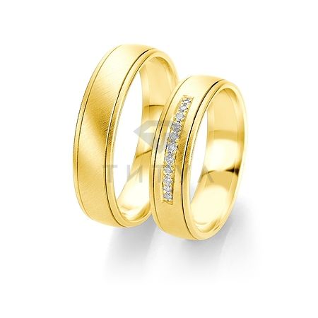 Т-27915 золотые парные обручальные кольца (ширина 5 мм.) (цена за пару)