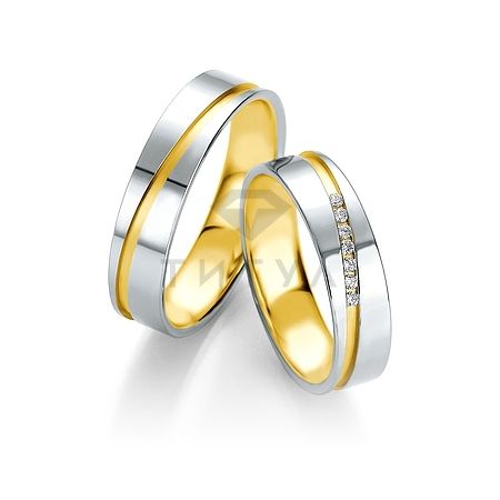 Т-28400 золотые парные обручальные кольца (ширина 5 мм.) (цена за пару)