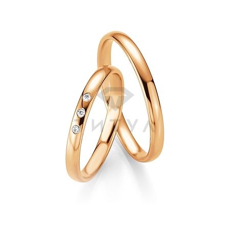 Т-26761 золотые парные обручальные кольца (ширина 2 мм.) (цена за пару)