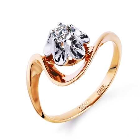 Т131014701 золотое кольцо с бриллиантом