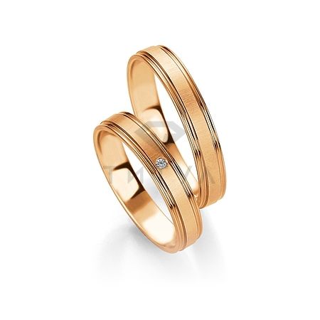 Т-26950 золотые парные обручальные кольца (ширина 4 мм.) (цена за пару)