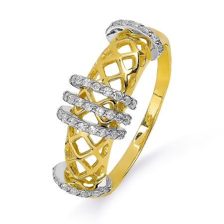 Т932015351 золотое кольцо с фианитами