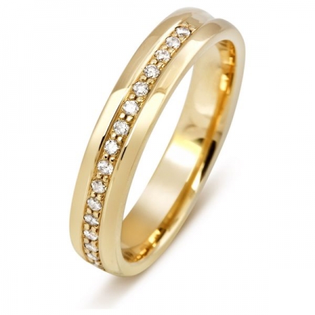 Ювелирная компания «ТИТУЛ» Обручальное кольцо с бриллиантами из желтого золота