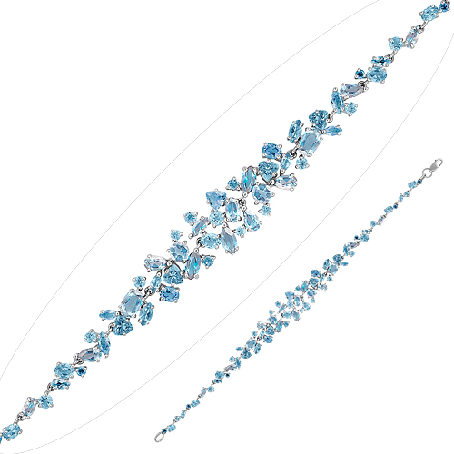 Браслет из белого золота с топазами sky