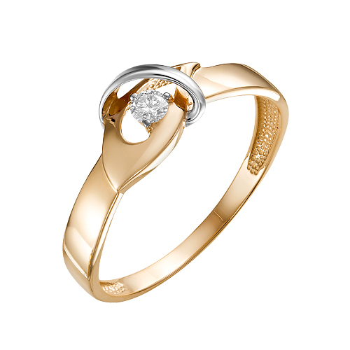 Ювелирная компания «Ювелирные традиции» Кольцо из красного золота с бриллиантом
