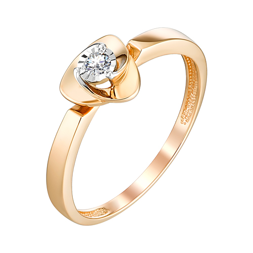 Ювелирная компания «Ювелирные традиции» Кольцо из красного золота с бриллиантом