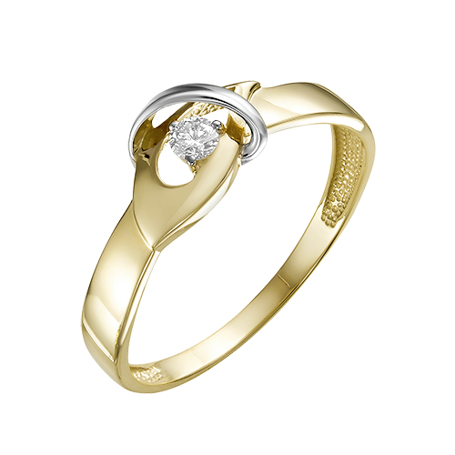 Ювелирная компания «Ювелирные традиции» Кольцо из желтого золота с бриллиантом