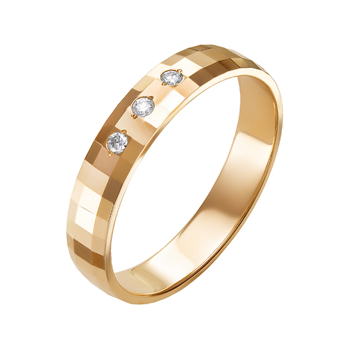 Ювелирная компания «Ювелирные традиции» Кольцо обручальное из красного золота с бриллиантами