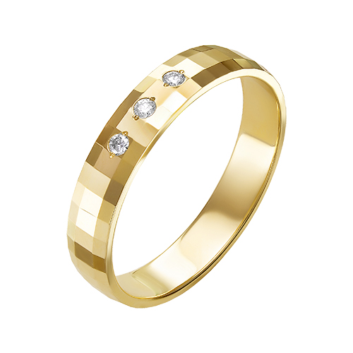Ювелирная компания «Ювелирные традиции» Кольцо обручальное из желтого золота с бриллиантами