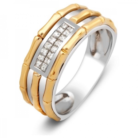 Ювелирная компания «ТИТУЛ» Обручальное кольцо из комбинированного золота с бриллиантами