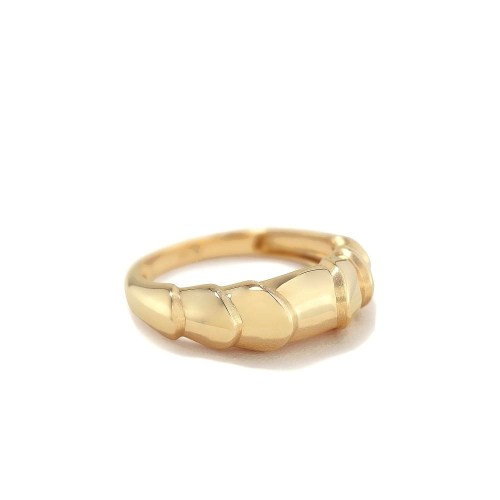 Широкое женское кольцо из желтого золота 585 пробы
