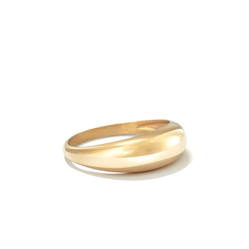 Широкое женское кольцо из желтого золота без вставок