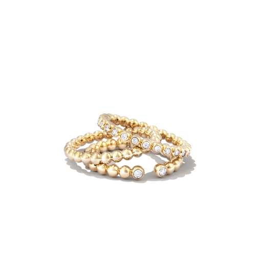 Женское кольцо из желтого золота с круглыми бриллиантами