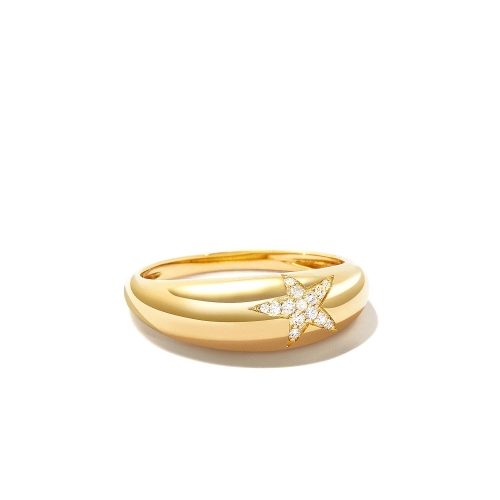 Золотое кольцо со звездой из бриллиантов