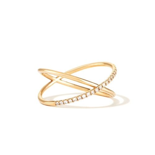 Женское золотое кольцо с бриллиантами Баланс