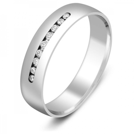 Ювелирная компания «ТИТУЛ» Обручальное кольцо из белого золота с бриллиантами