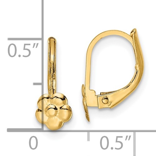 Детские cерьги Цветочки из желтого золота 