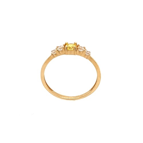 Детское кольцо  из желтого золота с фианитом