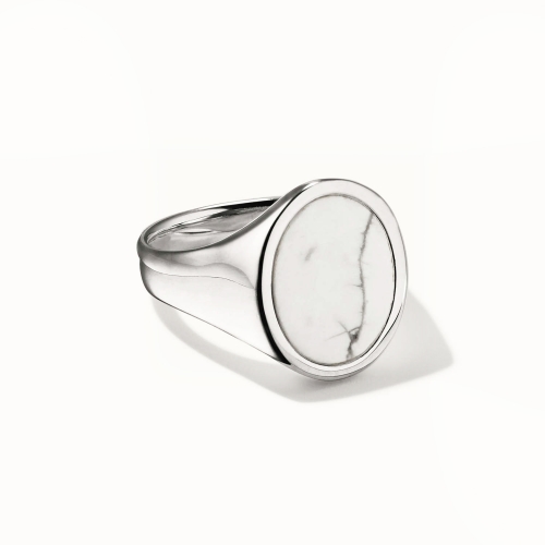 Мужское кольцо из серебра с перламутром