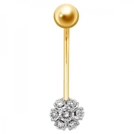 Ювелирная компания «ТИТУЛ» Пирсинг из комбинированного золота с бриллиантами