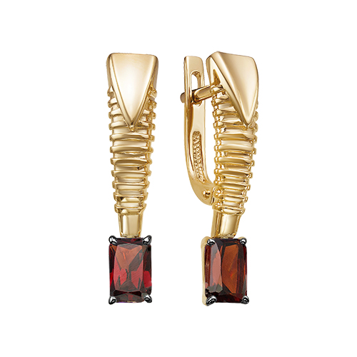 Ювелирная компания «Ювелирные традиции» Серьги из красного золота с гранатами