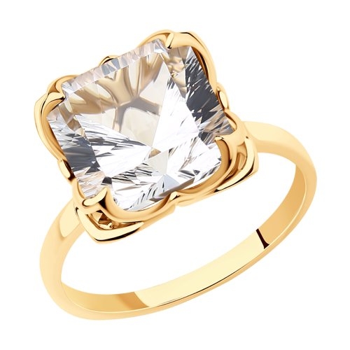Женское кольцо из золота с горным хрусталем (17,5 р-р)