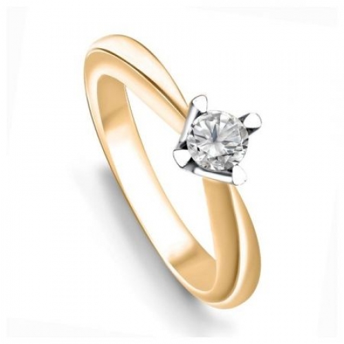 Помолвочное кольцо из жёлтого золота с  бриллиантом