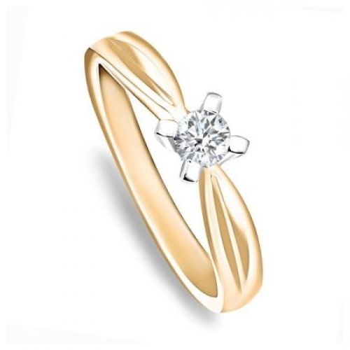 Помолвочное кольцо из жёлтого золота с  бриллиантом