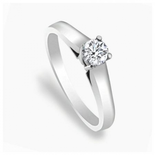 Помолвочное кольцо из белого золота с  бриллиантом