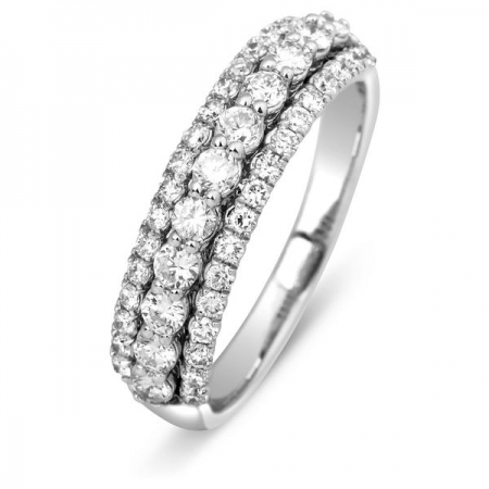 Ювелирная компания «ТИТУЛ» Обручальное кольцо с бриллиантами из белого золота