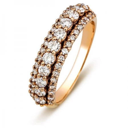 Ювелирная компания «ТИТУЛ» Обручальное кольцо с бриллиантами из розового золота