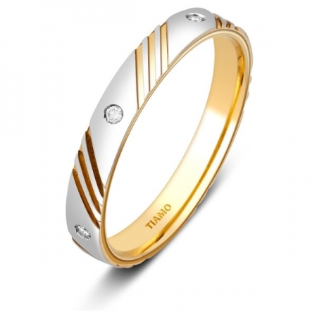 Ювелирная компания «ТИТУЛ» Обручальное кольцо из комбинированного золота с бриллиантами