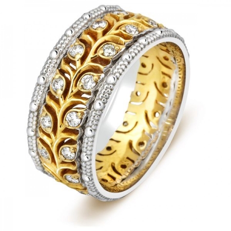 Ювелирная компания «ТИТУЛ» Кольцо обручальное из комбинированного золота с бриллиантами