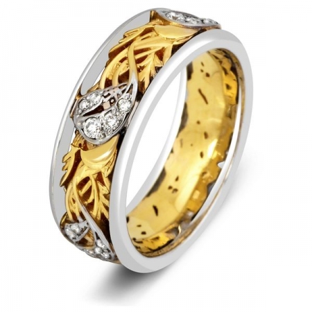 Ювелирная компания «ТИТУЛ» Кольцо обручальное из комбинированного золота с бриллиантами