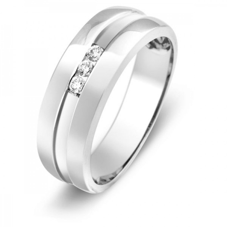 Ювелирная компания «ТИТУЛ» Обручальное кольцо с бриллиантами из белого золота
