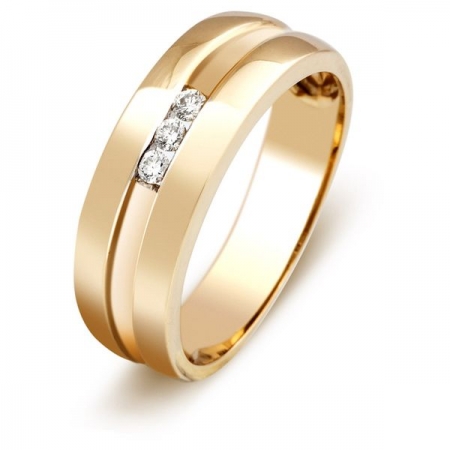 Ювелирная компания «ТИТУЛ» Обручальное кольцо с бриллиантами из желтого золота