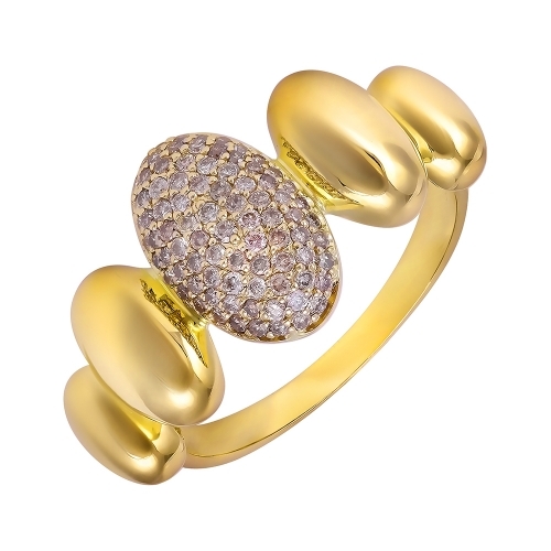 Кольцо из желтого золота с бриллиантом шампань