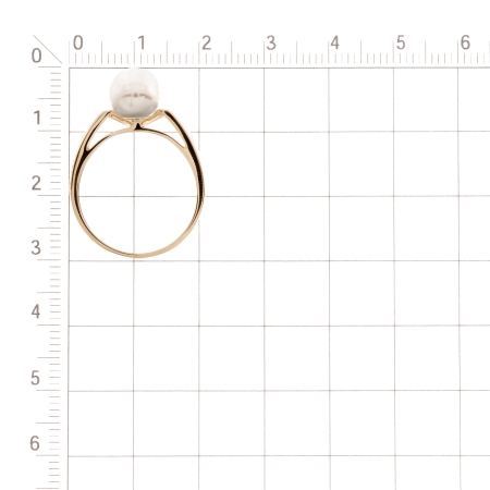 Т108017844 золотое кольцо с белым жемчугом